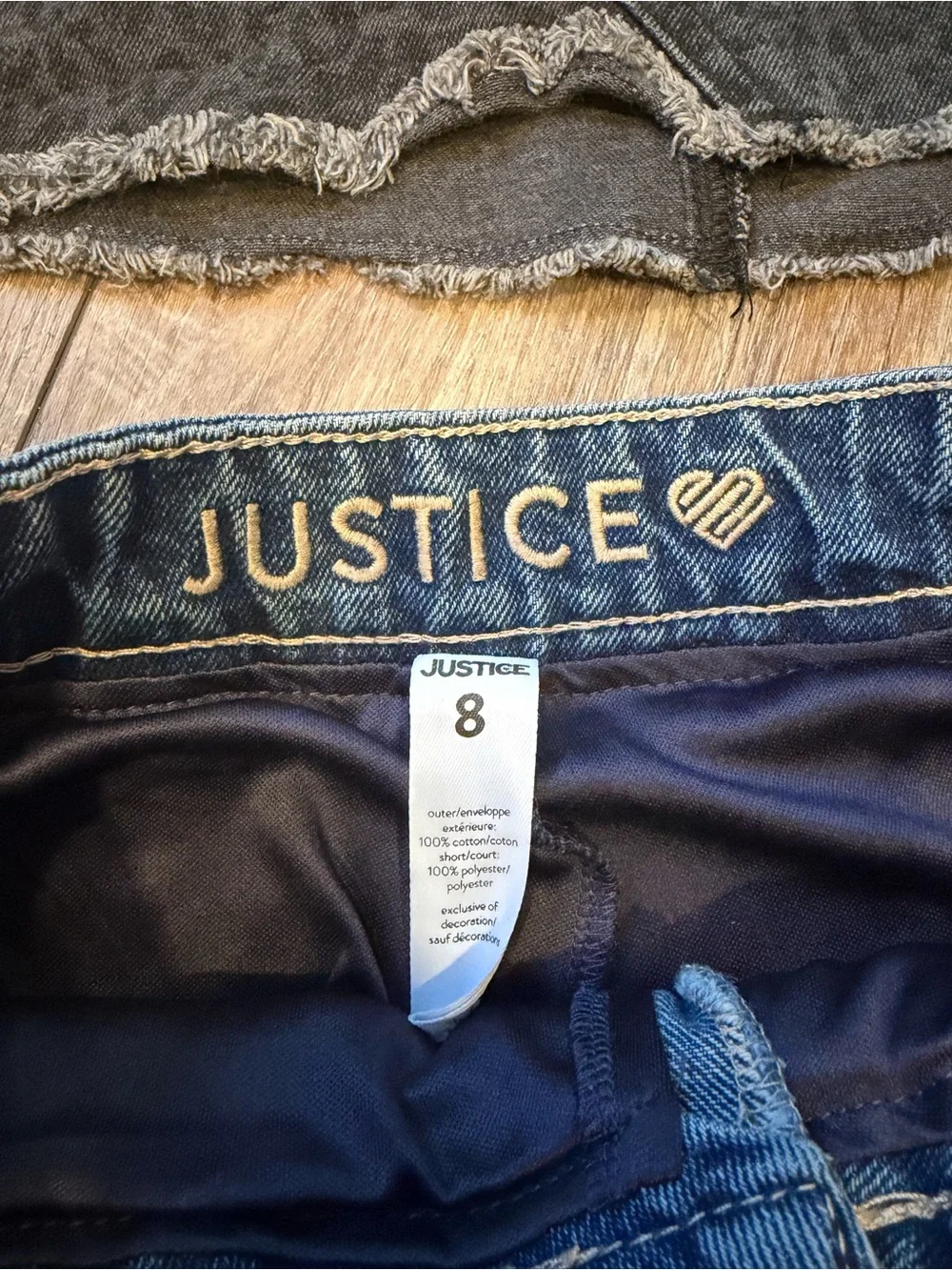 Justice Girls Denim Skirt Lot x 2 Size 8